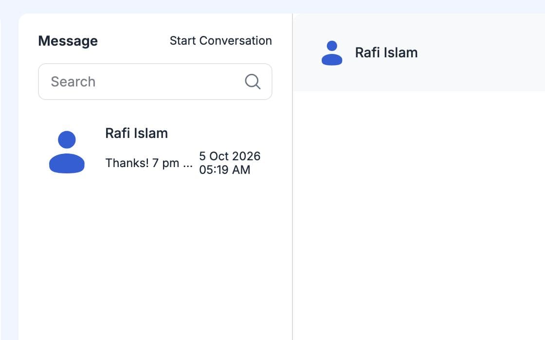 Conversation list in Messages with each member and their last message